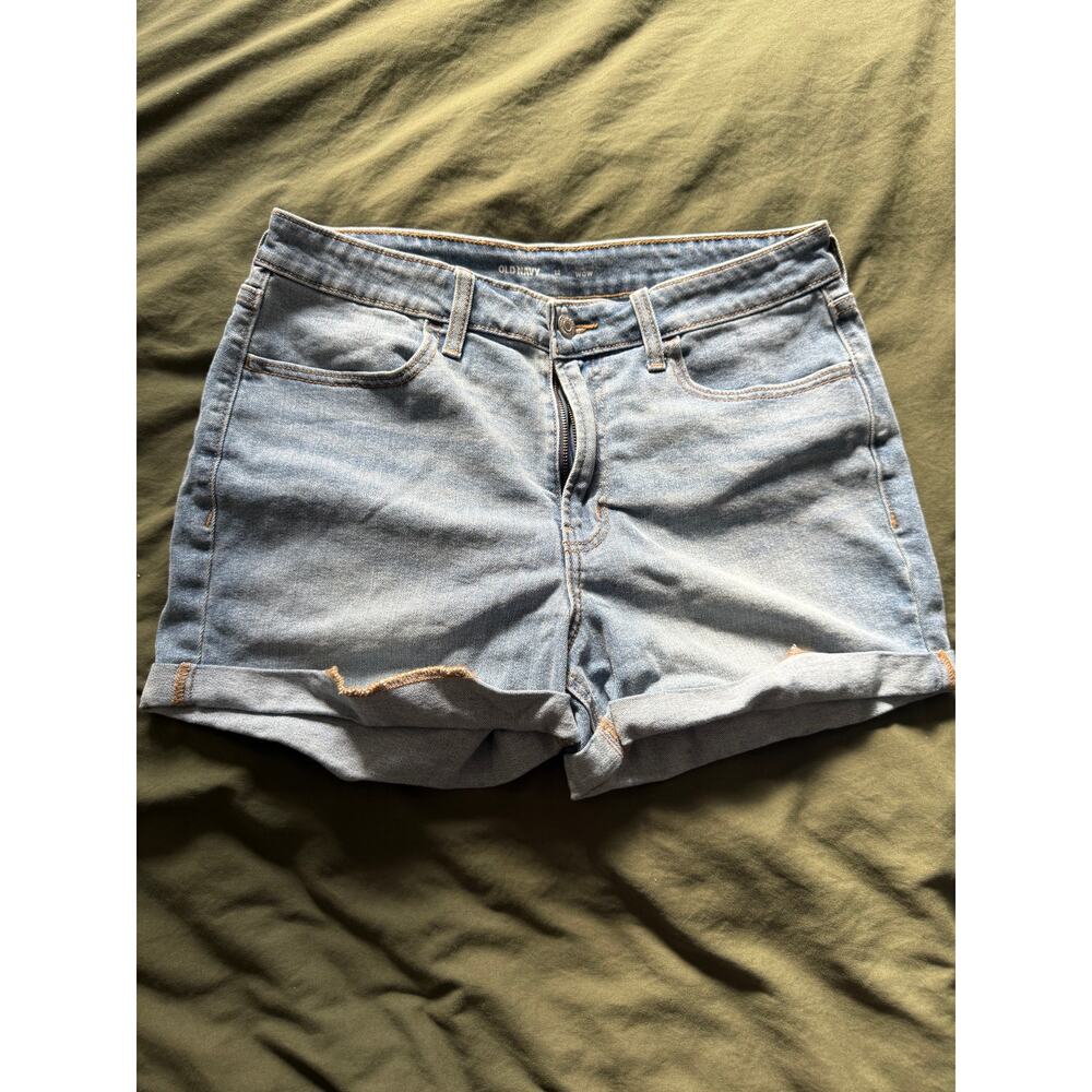 HIGH RISE BLUE OLD NAVY SHORTS SIZE 12 - Picture 1 of 7